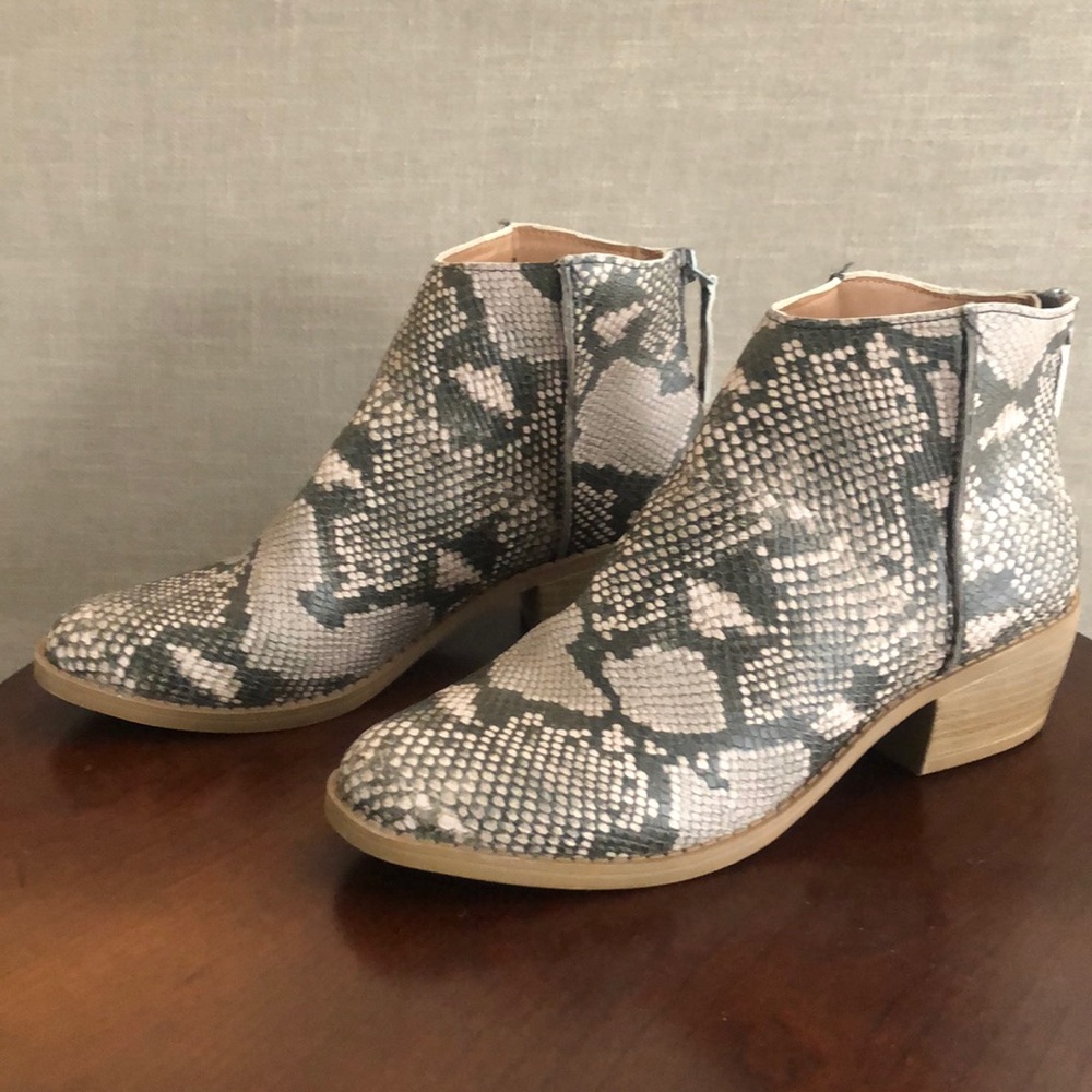 Snake skin booties